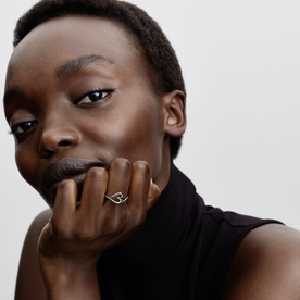 Pandora Organikus formájú kis szív ezüst gyűrű - 194361C00-48