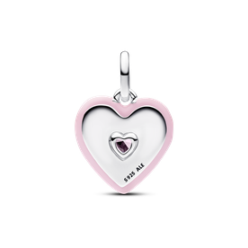 Pandora Sugárzó rózsaszín szív ezüst függő charm - 794409C01