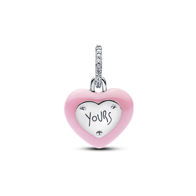 Pandora Pink kerámia szív ezüst charm - 794424C01 Pandora Pink kerámia szív ezüst charm - 794424C01