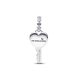 Pandora Opálos szív kulcs ezüst charm - 794427C01 Pandora Opálos szív kulcs ezüst charm - 794427C01