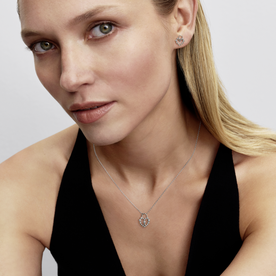 Pandora Szikrázó szív lakat ezüst fülbevaló - 294419C01