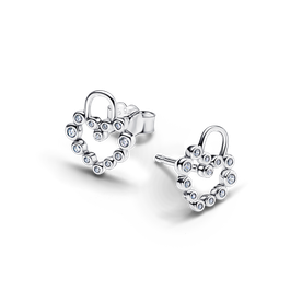Pandora Szikrázó szív lakat ezüst fülbevaló - 294419C01