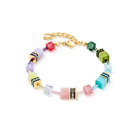 Coeur de Lion GeoCUBE arany-színes karkötő - 2838/30-1584