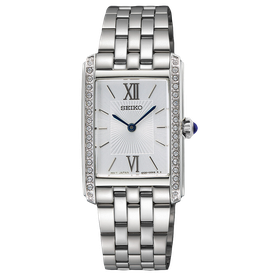 Seiko Classic ezüst színű kristályberakásos női quartz karóra - SWR091P1