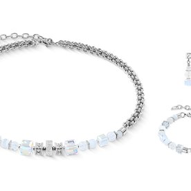 Coeur de Lion  Wave cube acél-drágakő karkötő - 3022/30-1417