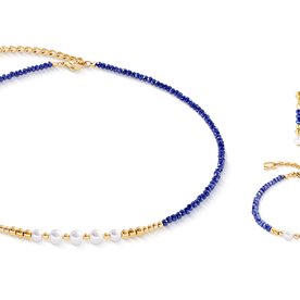 Coeur de Lion Cosmic pearl kék-arany nyaklánc - 4258/10-0700
