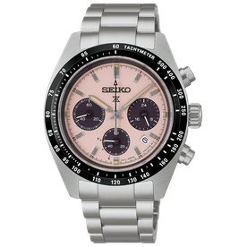 Seiko  Prospex Speedtimer 'Youngtimer' rózsaszín számlapos solar férfi karóra - SSC963P1 