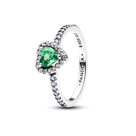 Pandora Menta zöld kiemelt szív ezüst gyűrű - 198421C08-48 Pandora Menta zöld kiemelt szív ezüst gyűrű - 198421C08-48