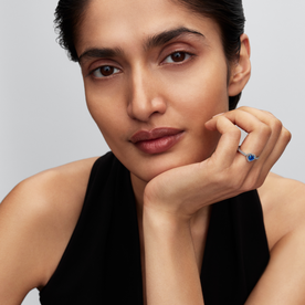 Pandora Sötétkék kiemelt szív ezüst gyűrű - 198421C09-50 Pandora Sötétkék kiemelt szív ezüst gyűrű - 198421C09-50