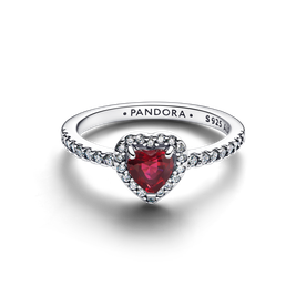 Pandora Fukszia kiemelt szív ezüst gyűrű - 198421C13-48 Pandora Fukszia kiemelt szív ezüst gyűrű - 198421C13-48