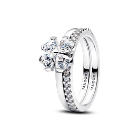 Pandora Szikrázó lóhere osztható ezüst gyűrű - 194507C01-48