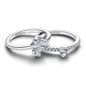 Pandora Szikrázó lóhere osztható ezüst gyűrű - 194507C01-48