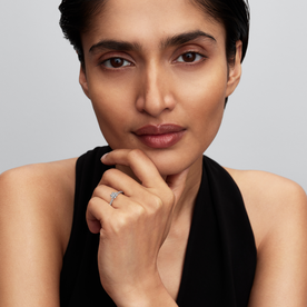 Pandora Szikrázó áttetsző virág ezüst gyűrű - 194499C01-48