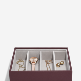 Stackers Bordó classic mély 4 fakkos ékszertálca - 76868 Stackers Bordó classic mély 4 fakkos ékszertálca - 76868