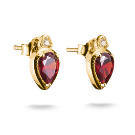 Thomas Sabo Arannyal bevont ezüst fülbevaló csepp alakú piros kővel - H2333-414-10