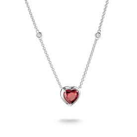 Thomas Sabo Elyndra ezüst szíves nyaklánc piros kővel - K2365-051-10-L50V