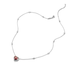 Thomas Sabo Elyndra ezüst szíves nyaklánc piros kővel - K2365-051-10-L50V