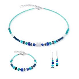 Coeur de Lion GeoCUBE Precious türkiz trikolor fülbevaló - 3046/21-0607 Coeur de Lion GeoCUBE Precious türkiz trikolor fülbevaló - 3046/21-0607