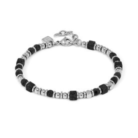 Nomination InstinctStyle fekete-ezüst férfi karkötő - 027935-036