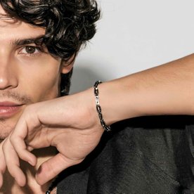 Nomination Manvision fekete acél férfi láncos karkötő - 133020-030