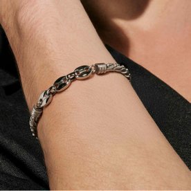 Nomination Manvision férfi acél karkötő ovális elemekkel - 133022-001