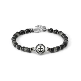 Nomination Manvision fekete férfi karkötő horgonnyal - 133016-063