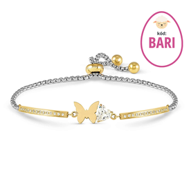 Nomination Millelucci bicolor állítható karkötő pillangóval és szívvel - 028021-010