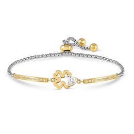 Nomination  Millelucci bicolor állítható karkötő lóherével és szívvel - 028021-006