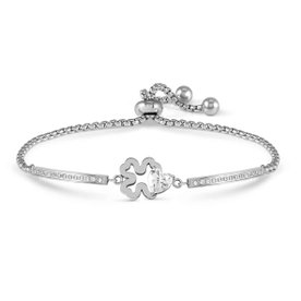 Nomination Millelucci állítható acél karkötő lóherével és szívvel - 028019-006 Nomination Millelucci állítható acél karkötő lóherével és szívvel - 028019-006