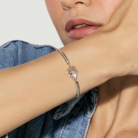 Nomination Millelucci állítható acél karkötő lóherével és szívvel - 028019-006 Nomination Millelucci állítható acél karkötő lóherével és szívvel - 028019-006