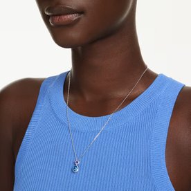 Swarovski Chroma ezüst színű nyaklánc kék és lila kristállyal - 5738473