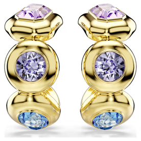 Swarovski Gema arany színű karika fülbevaló színes kristályokkal - 5737444