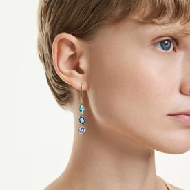 Swarovski  Gema arany színű aszimmetrikus fülbevaló kés és lila kristállyal - 5747917