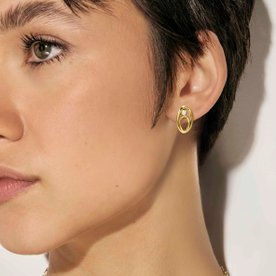 Nomination My rebel art ovális aranyozott ezüst fülbevaló - 242811-055