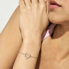 Nomination Colour wave aranyozott ezüst karkötő szív medállal - 149882-020