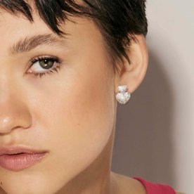 Nomination LifePoetry dupla szív ezüst fülbevaló - 242708-004