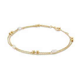 Jackie Gold Constantia 14K arany dupla soros karkötő tenyésztett gyönggyel - JKB26-607