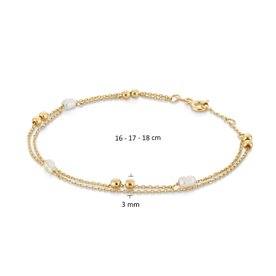 Jackie Gold Constantia 14K arany dupla soros karkötő tenyésztett gyönggyel - JKB26-607