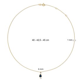 Jackie Gold Amstel 14K arany nyaklánc csepp alakú kék topázzal - JKN26-617