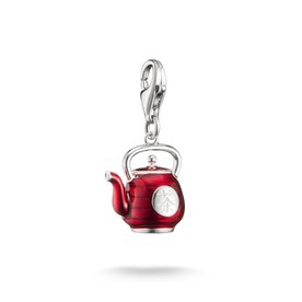 Thomas Sabo Piros teás kanna ezüst charm - 2238-007-10 Thomas Sabo Piros teás kanna ezüst charm - 2238-007-10