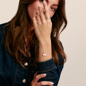 Thomas Sabo Rózsaszín kézitáska ezüst connect charm - CC1299-041-9 Thomas Sabo Rózsaszín kézitáska ezüst connect charm - CC1299-041-9