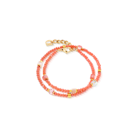 Coeur de Lion Joyful narancs-arany dupla  soros karkötő - 4460/30-0216