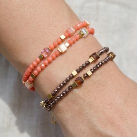 Coeur de Lion Joyful narancs-arany dupla  soros karkötő - 4460/30-0216