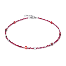 Coeur de Lion Joyful bordó-ezüst dupla soros karkötő - 4460/30-0317