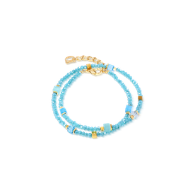 Coeur de Lion Joyful halvány kék-arany dupla soros karkötő - 4460/30-0616