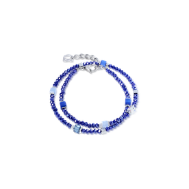Coeur de Lion Joyful kék-ezüst dupla soros karkötő - 4460/30-0717