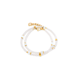 Coeur de Lion Joyful fehér-arany dupla soros karkötő - 4460/30-1416