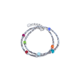 Coeur de Lion Joyful multikolor-ezüst dupla soros karkötő - 4460/30-1517