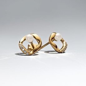 Pandora Organikus formájú pávé kör és tenyésztett gyöngy shine fülbevaló - 264662C01 Pandora Organikus formájú pávé kör és tenyésztett gyöngy shine fülbevaló - 264662C01