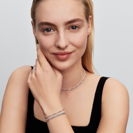 Pandora Szivárvány színű ezüst tenisz nyaklánc - 394648C01-40 Pandora Szivárvány színű ezüst tenisz nyaklánc - 394648C01-40